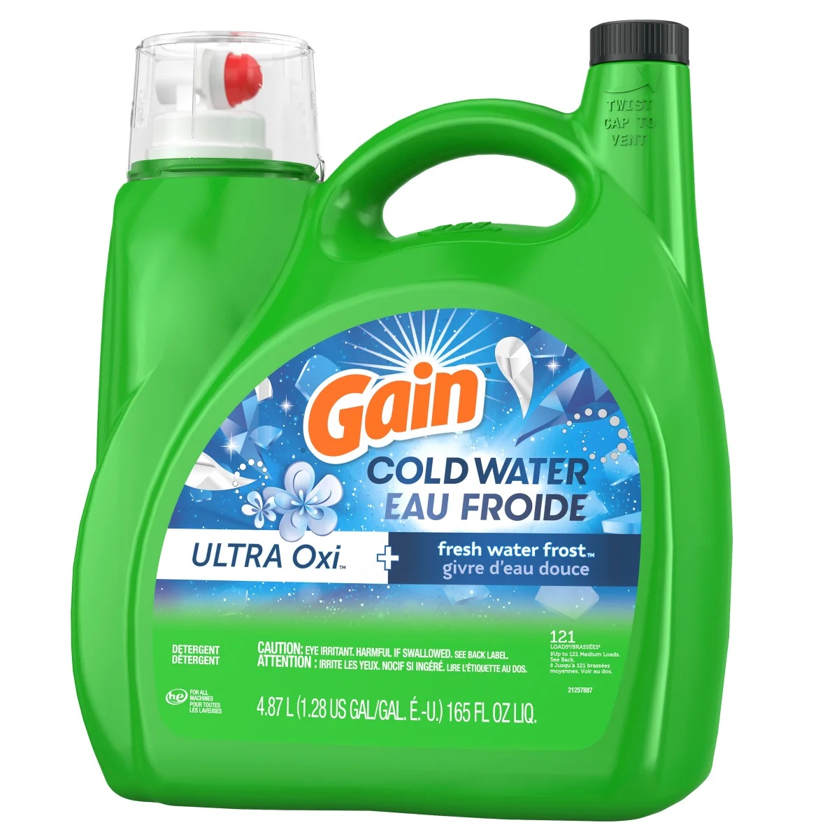 GAIN COLD WATER OXI LIQUID DETERGENT 121 WASHLOADS 4.87L