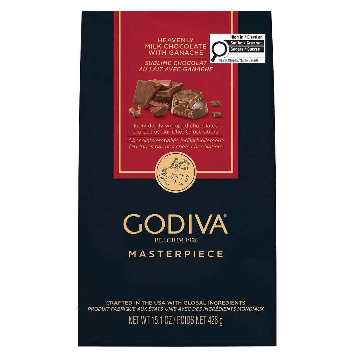 GODIVA MILK CHOCOLATE GANACHE MASTERPIECES 428G