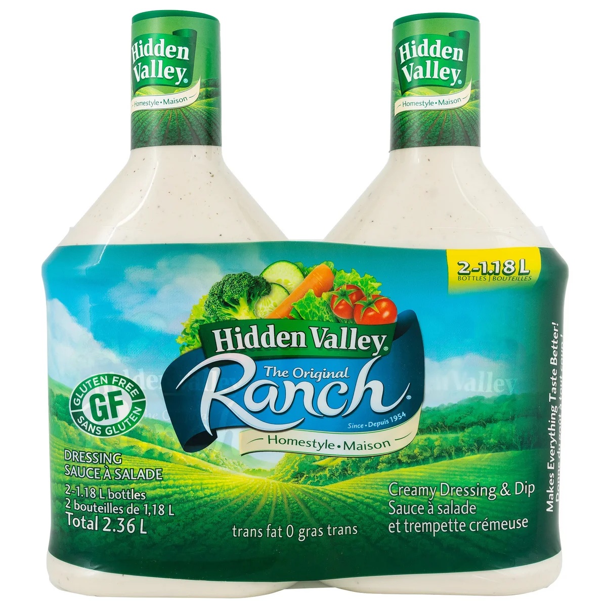 HIDDEN VALLEY RANCH DRESSING 2 X 1.18L