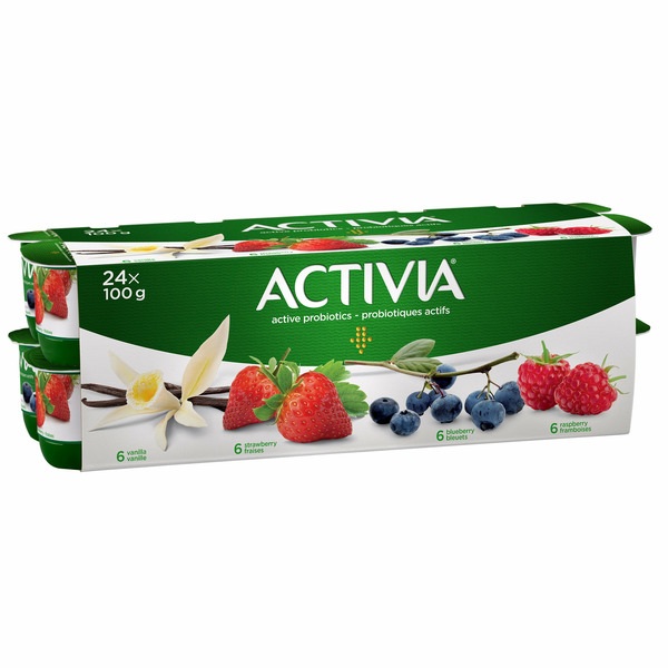 DANONE ACTIVIA YOGURT ASSORTMENT 24 X 100 GR