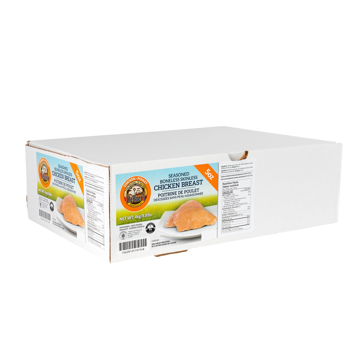 DEBOER'S FREE RUN CHICKEN BREASTS 5OZ / 4 KG