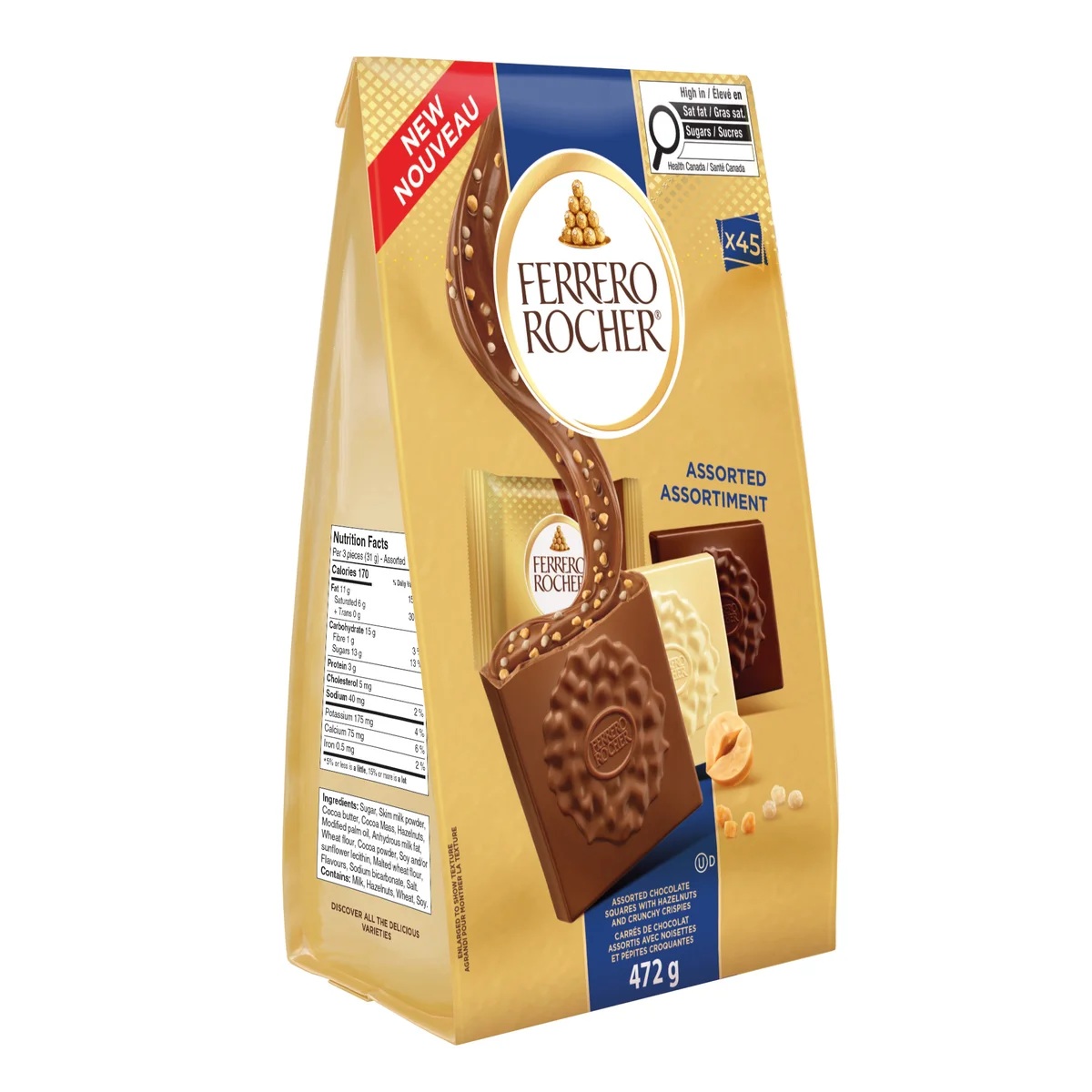 FERRERO ROCHER ASSORTED CHOCOLATE SQUARES 472G