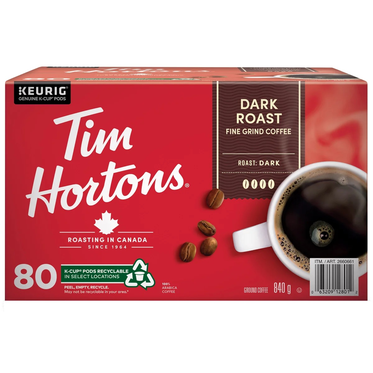 TIM HORTONS DARK ROAST COFFEE K-CUPS 80'S