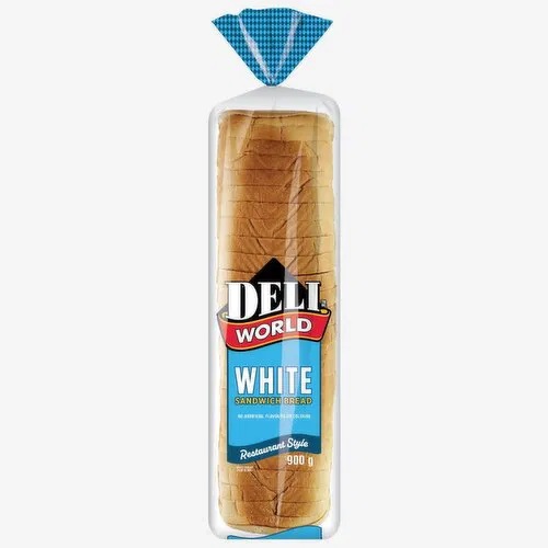DELI WORLD WHITE SANDWICH BREAD 900G