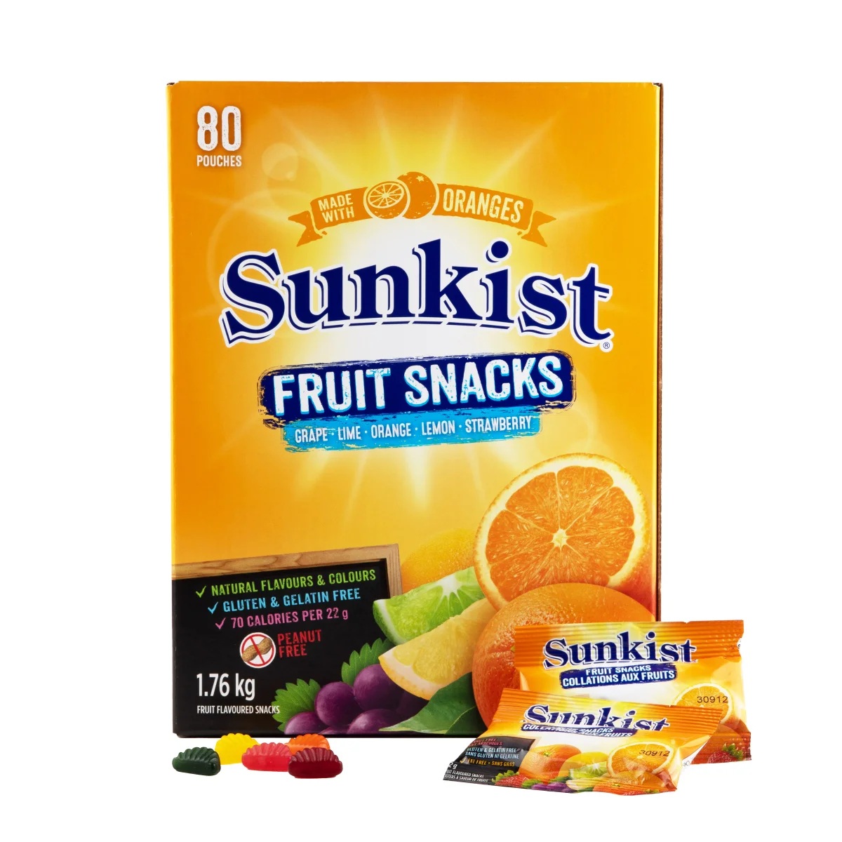 SUNKIST FRUIT SNACKS 80 X 22G
