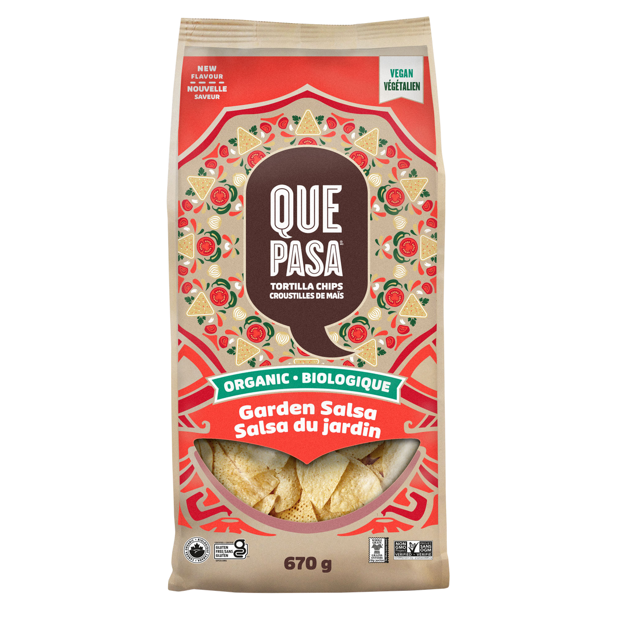 QUE PASA GARDEN SALSA TORTILLA CHIPS 670 GR
