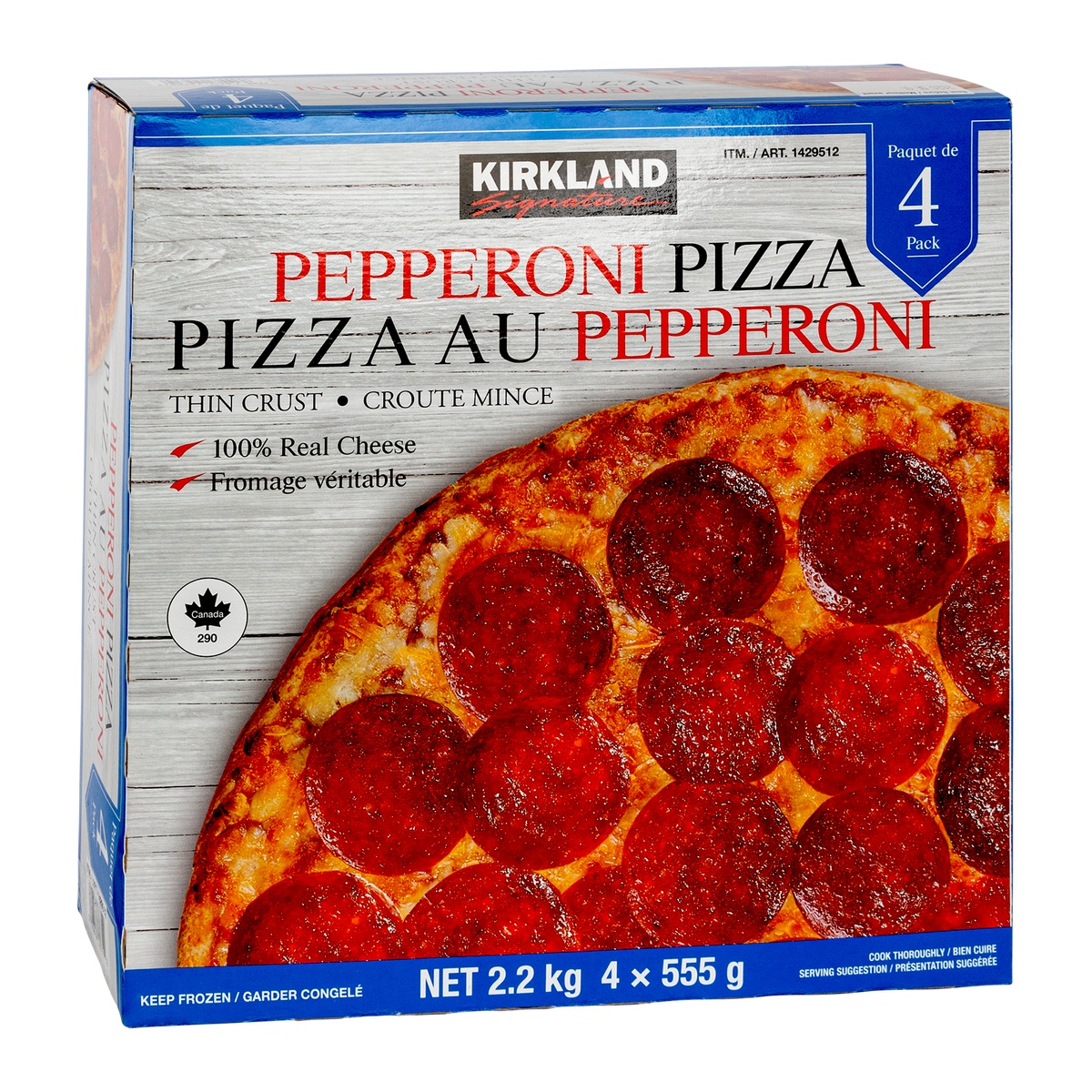 KIRKLAND PEPPERONI PIZZA 4 X 555G