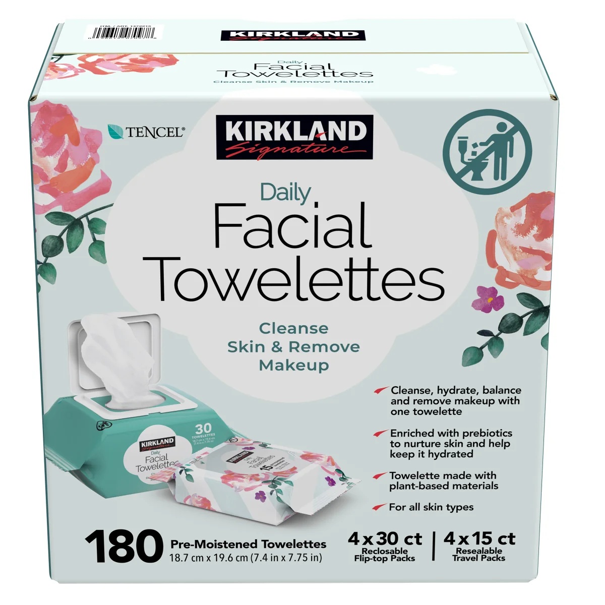 KIRKLAND FACIAL WIPES 180'S