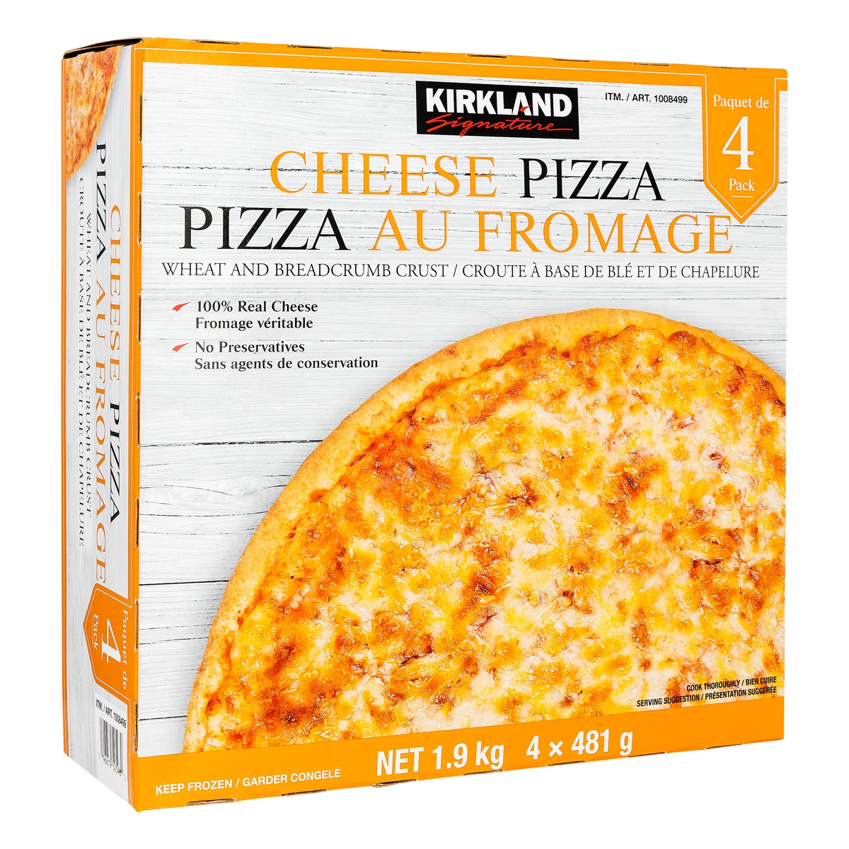KIRKLAND CHEESE PIZZAS 4 X 481G