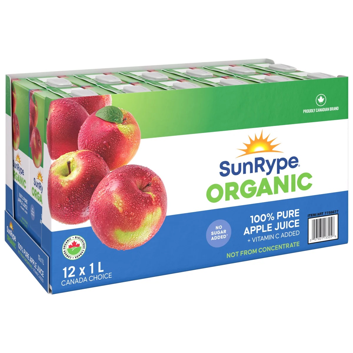 SUN RYPE APPLE JUICE 12 X 1 LT