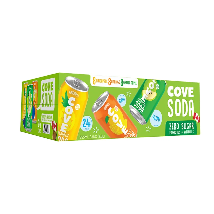 COVE SODA WINTER VARIETY PACK 24 X 355 ML