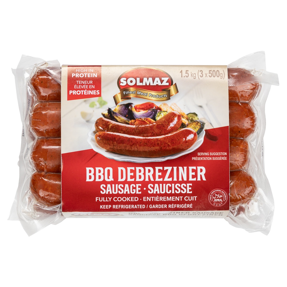 SOLMAZ HALAL BBQ SAUSAGES 3 X 500 GR