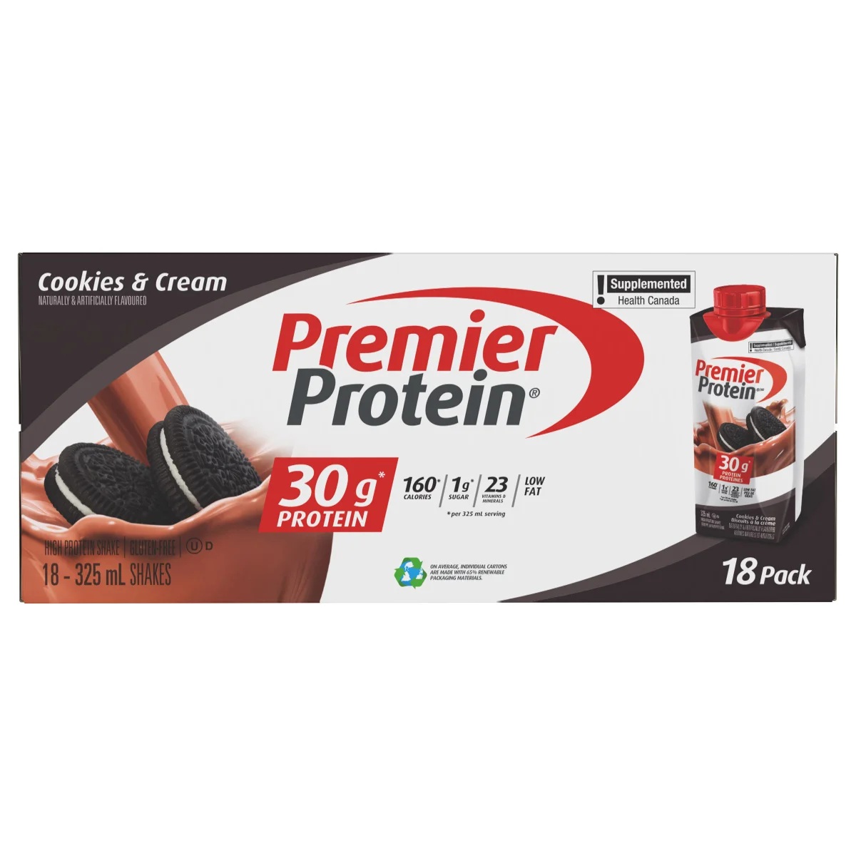 PREMIER PROTEIN COOKIES N' CREAM PROTEIN DRINK 18 X 325 ML