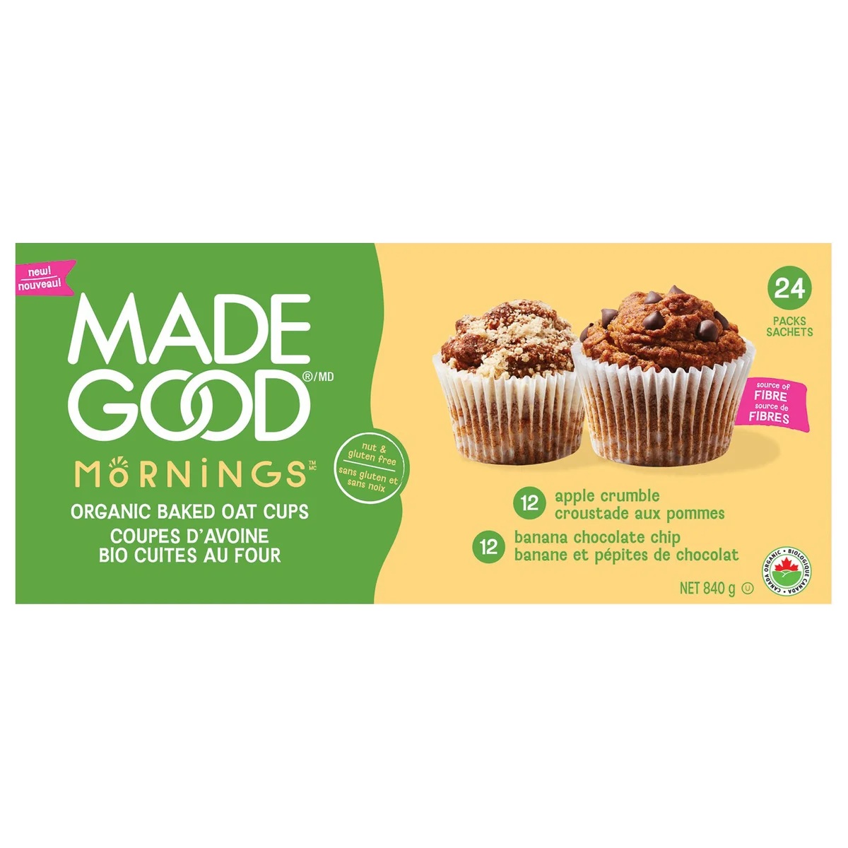 MADE GOOD BAKED ORGANIC OAT CUPS 840 G