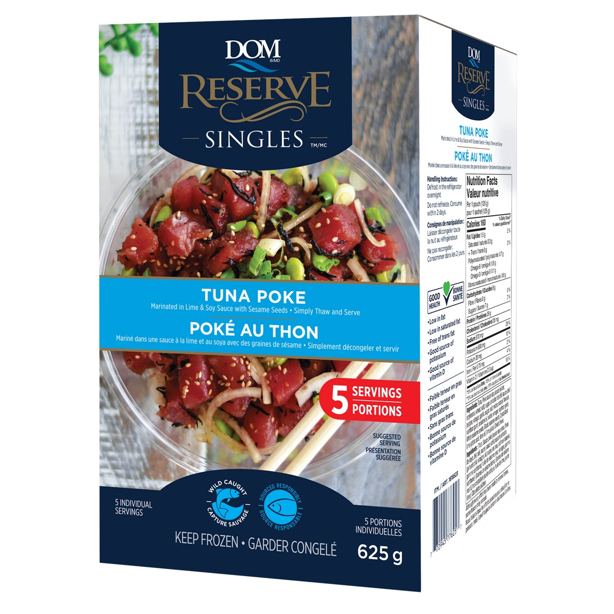 DOM RESERVE FROZEN TUNA POKE SINGLES 625 GR