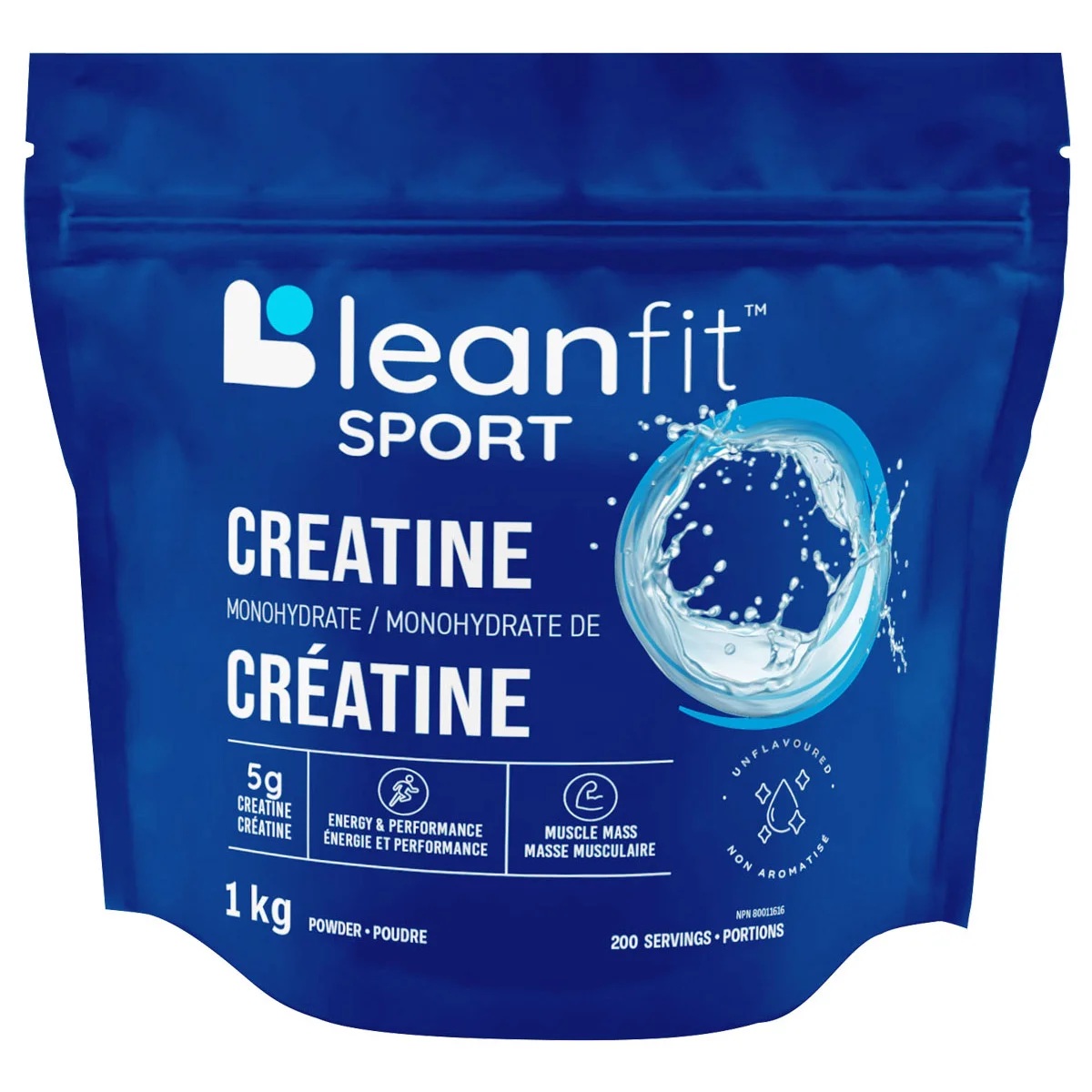 LEANFIT SPORT CREATINE MONOHYDRATE UNFLAVOURED 1 KG