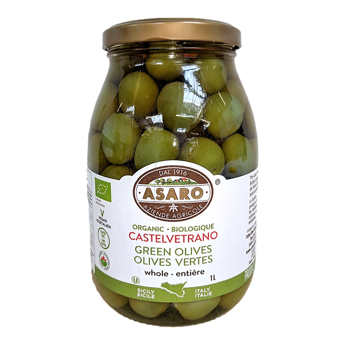 ASARO ORGANIC OLIVES 1 L