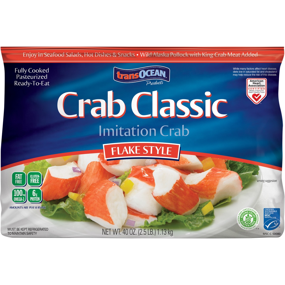 OCEAN IMITATION CRAB MEAT FLAKES 2.5LB