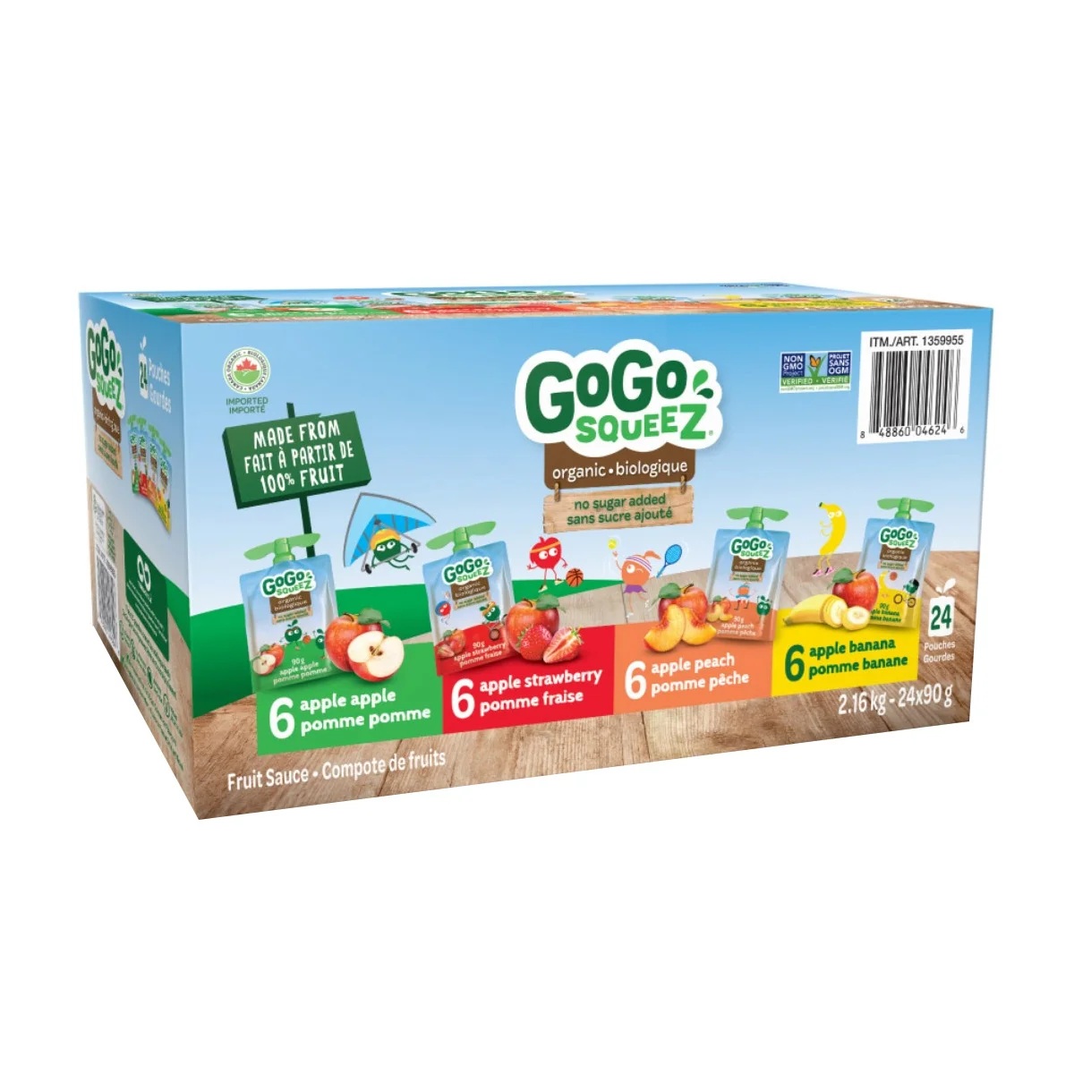 GO-GO SQUEEZ FRUIT SAUCE VARIETY PACK 24 X 90 GR