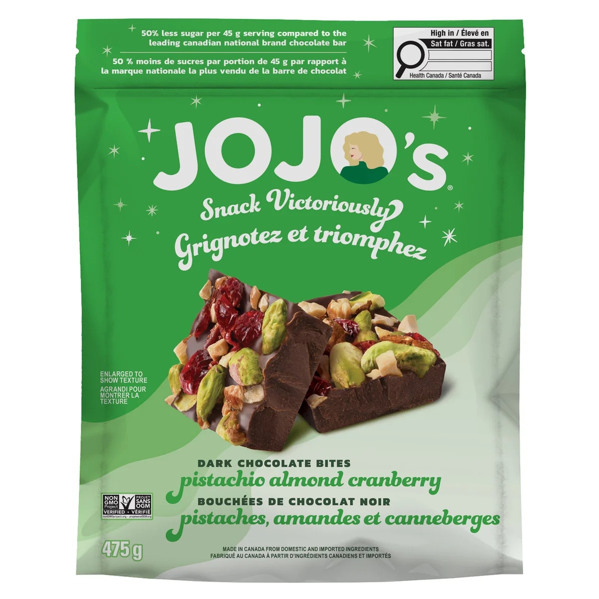 JOJO'S DARK CHOCOLATE BITES 475 G