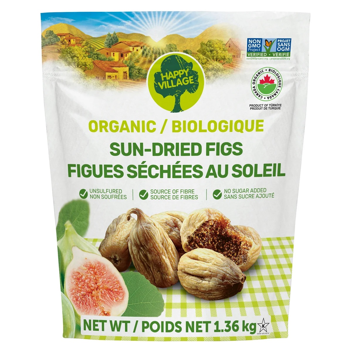 HAPPY VILLAGE ORGANIC DRIED FIGS 1.36 KG