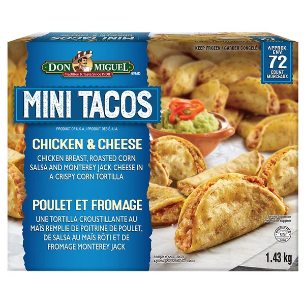 DON MIGUEL MINI CHICKEN N' CHEESE TACOS 72 COUNT