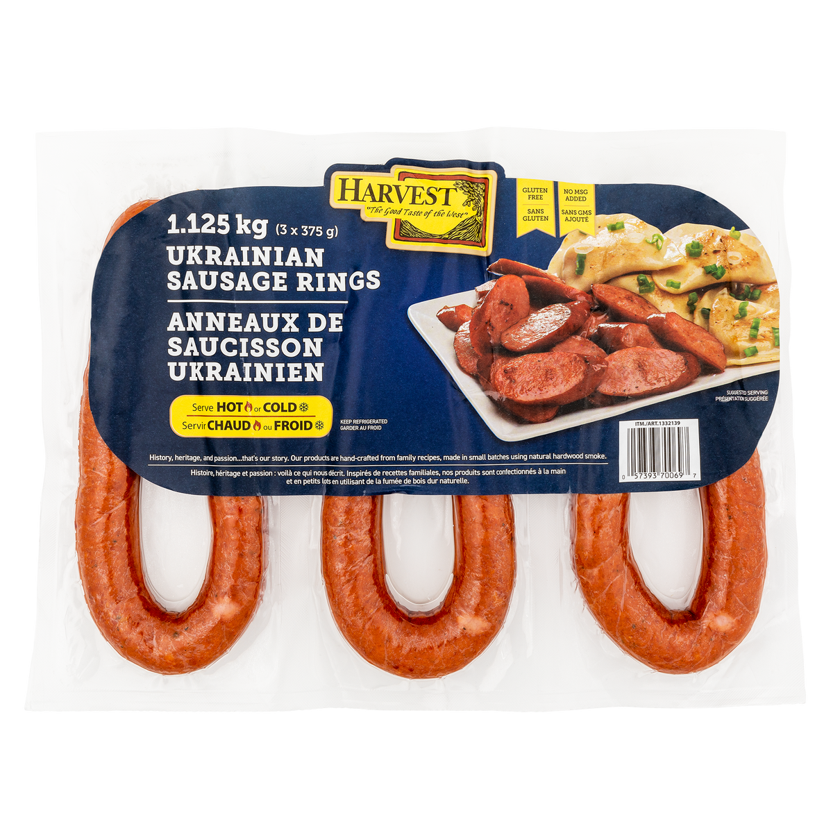 HARVEST MEATS UKRANIAN SAUSAGE RINGS 3 X 375 GR