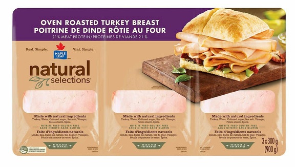 MAPLE LEAF ROASTED SLICED CHICKEN 3 X 300 GR