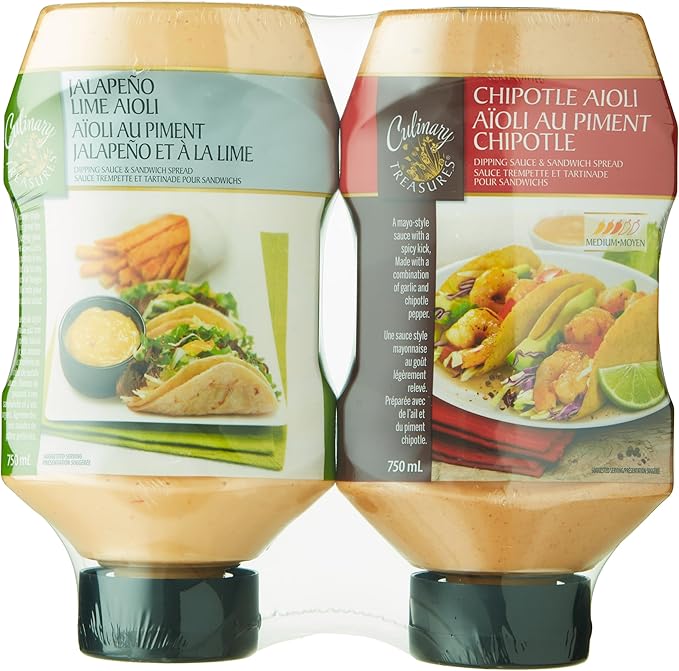 CULINARY TREASERES AIOLI SAUCE VARIETY PACK 2 X 750 ML