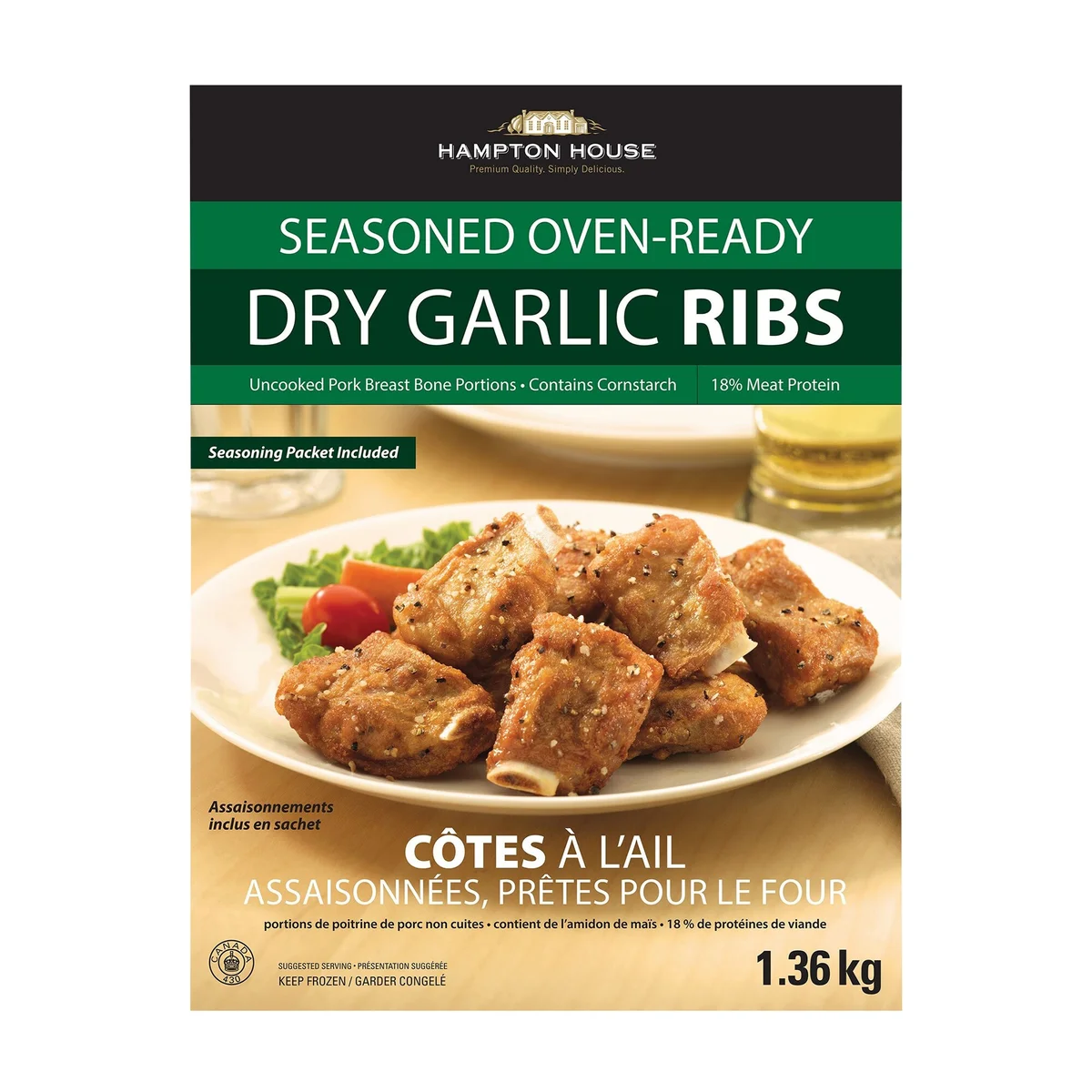 HAMPTON HOUSE GARLIC DRY PORK RIBS 1.36 KG