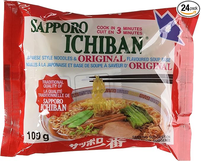 SAPPORO ICHIBAN ORIGINAL NOODLES 24 X 100G