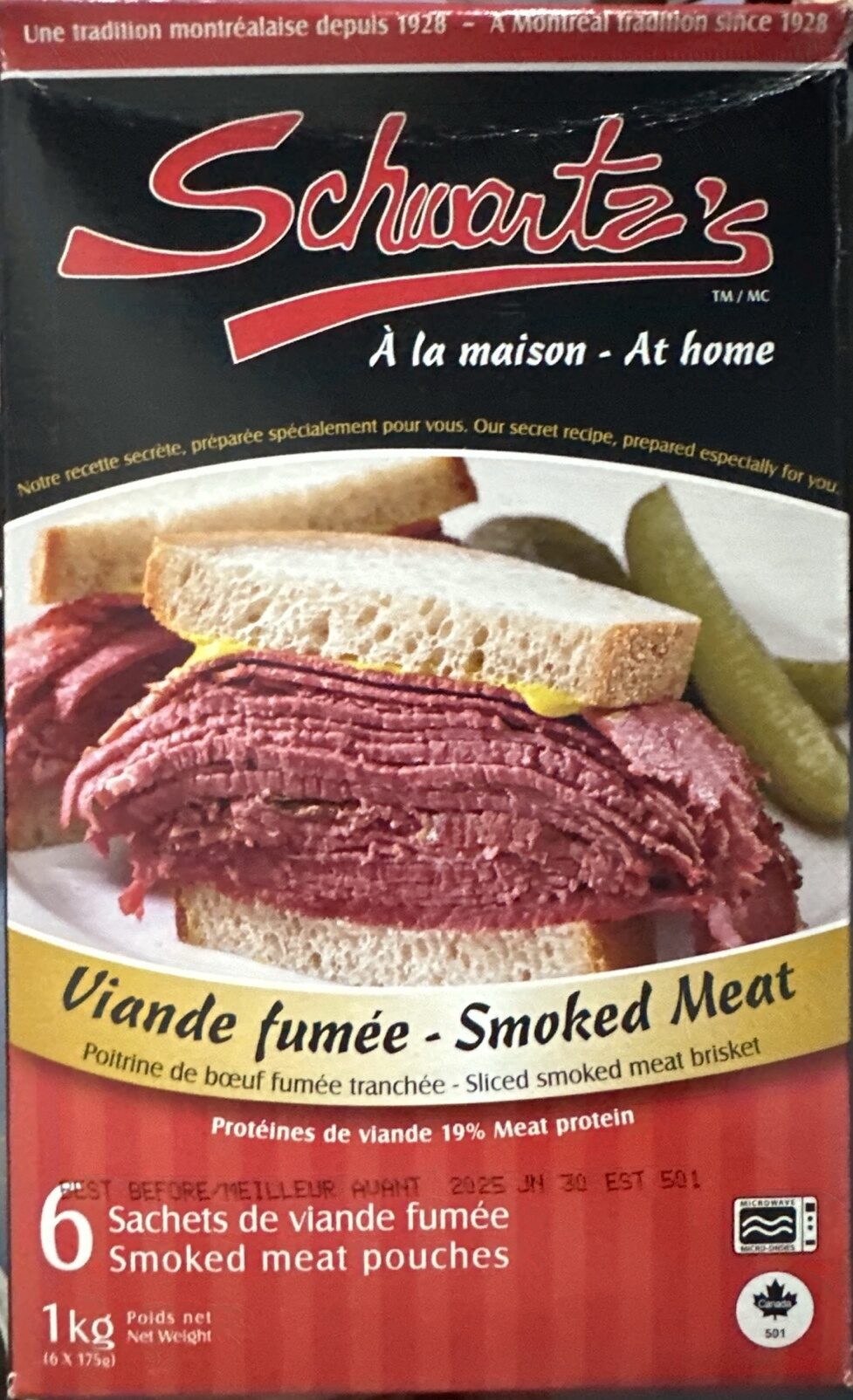 SCHWARTZ'S SMOKED BEEF BRISKET 6 x 175g