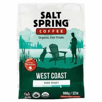 SALT SPRING WESTCOAST DARK ROAST COFFEE BEANS 907 GR