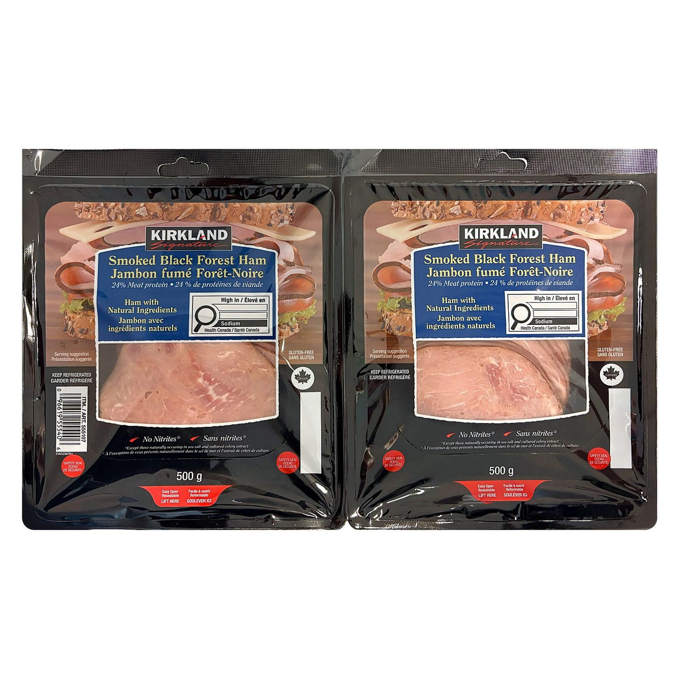 KIRKLAND SLICED BLACK FOREST HAM 2 X 500 GR