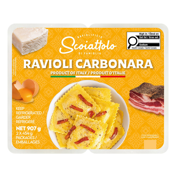 SCIOATTOLO RAVIOLI CARBONARA 2 X 454G