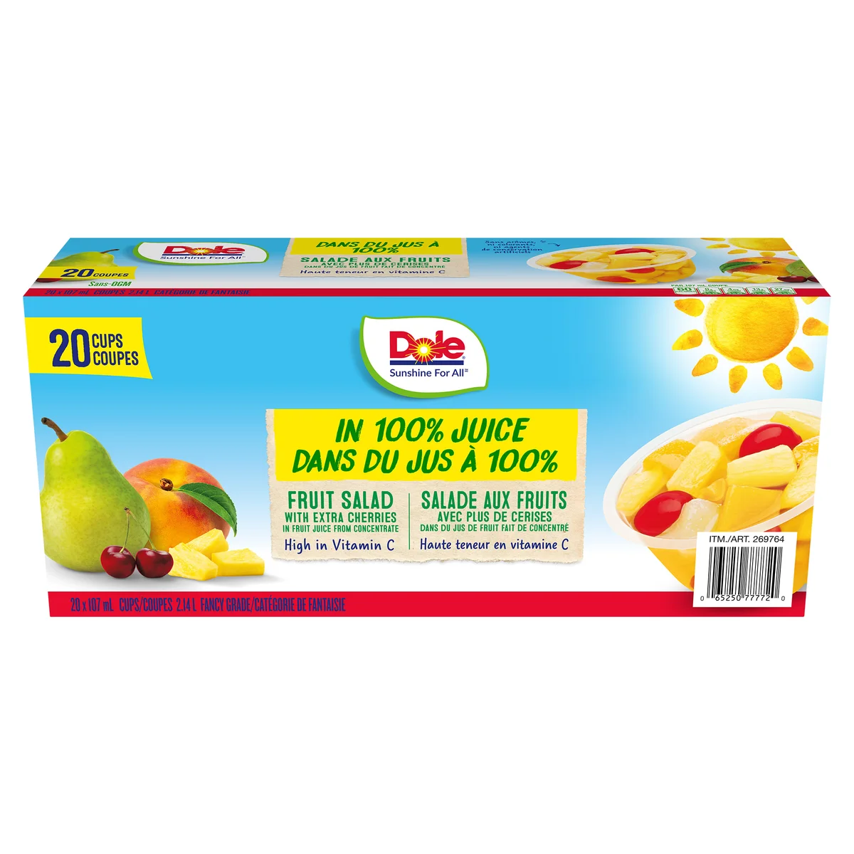 DOLE FRUIT CUP WITH CHERRIES 20 X 107 ML