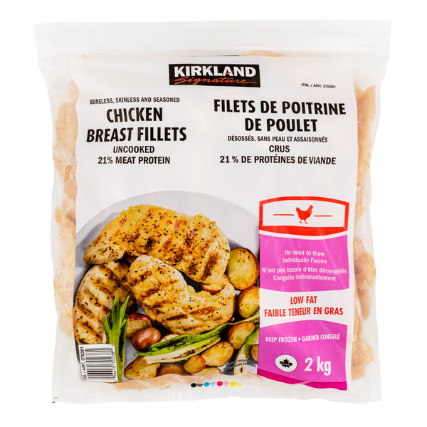 KIRKLAND 21% MEAT BONELESS CHICKEN BREAST 2 KG