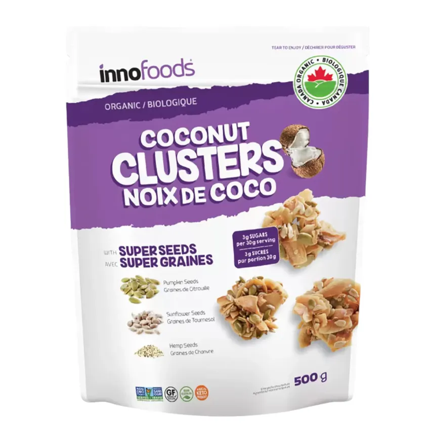 INNOFOODS ORGANIC KETO COCONUT CLUSTERS 500 G