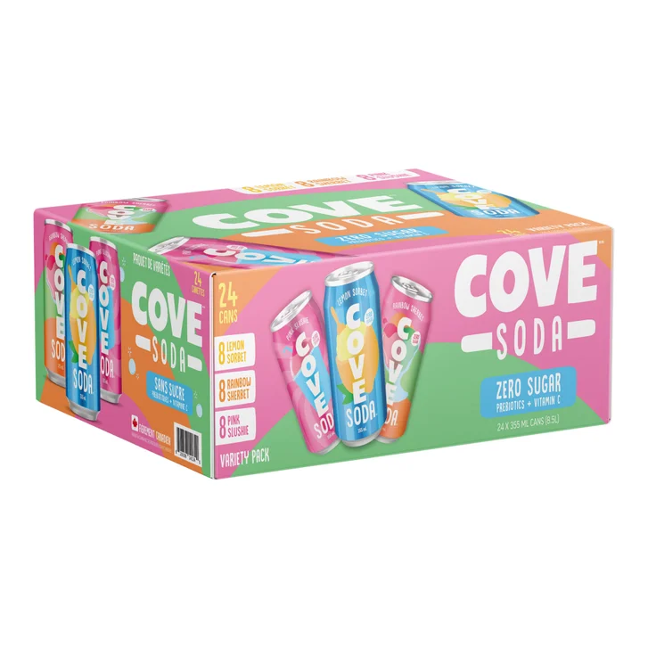 COVE SODA ICE CREAM VARIETY PACK 24 X 355ML