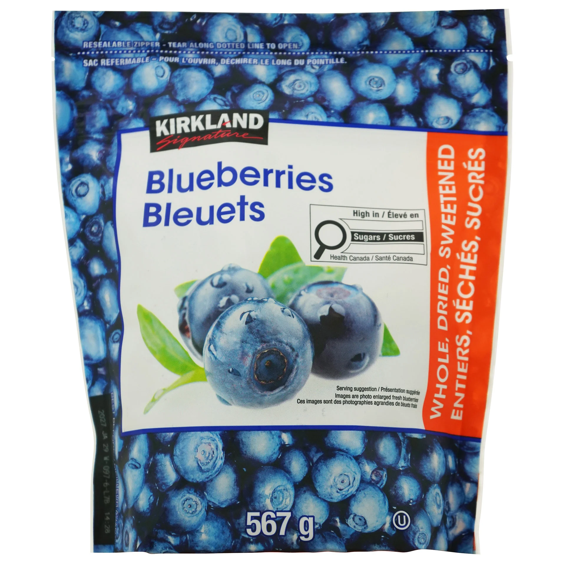 KIRKLAND SIGNATURE DRIED BLUEBERRIES 567 GR