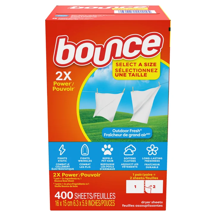 BOUNCE DRYER SHEETS 400'S