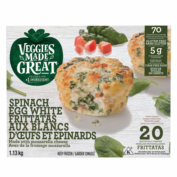 GARDEN LITES SPINACH EGG WHITES FRITTATA 20 CT