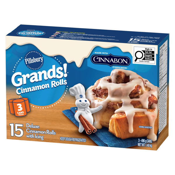 PILLSBURY GRAND CINNAMON ROLLS 3 X 396G