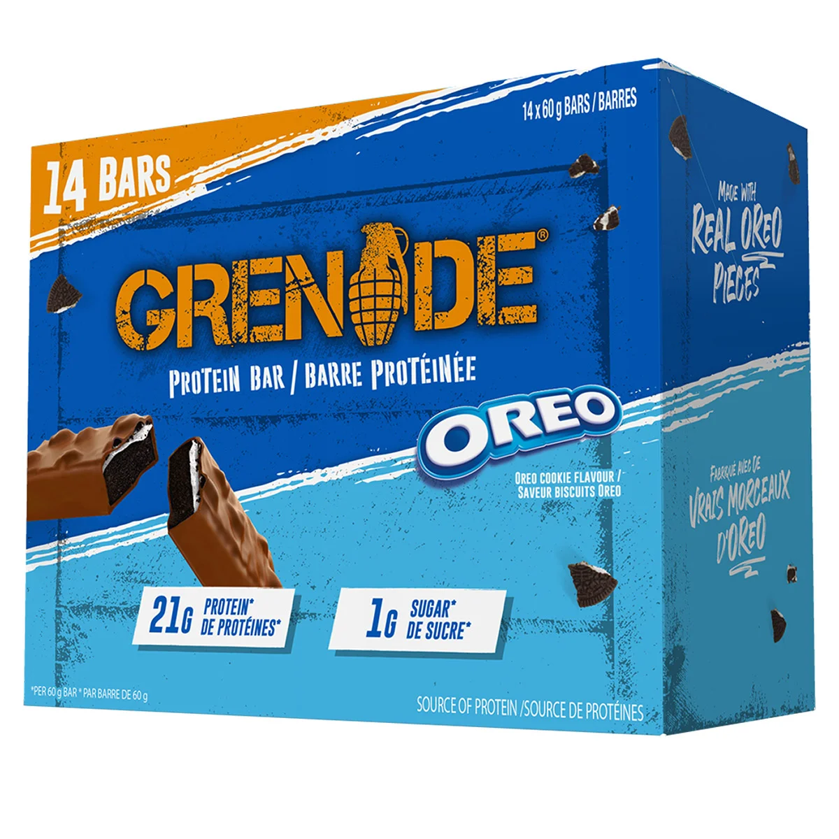 GRENADE OREO COOKIE PROTEIN BARS 14 x 60'S
