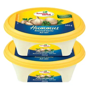FONTAINE SANTÉ ROASTED GARLIC HUMMUS 2 X 565G