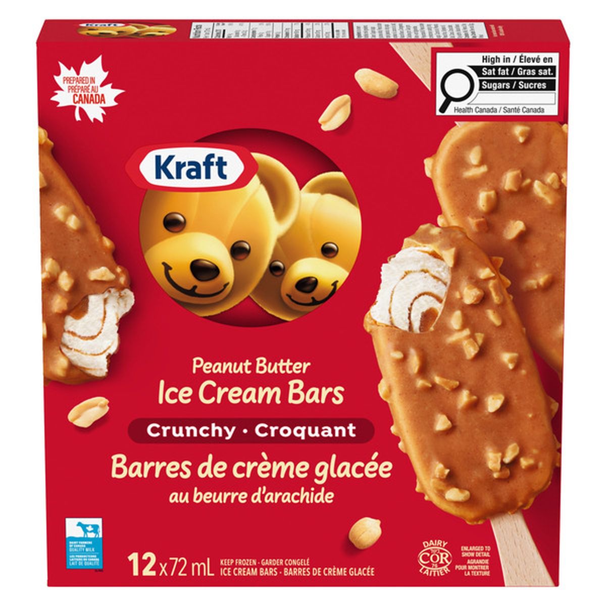 KRAFT ICE CREAM PEANUT BUTTER BARS 12 X 72ML