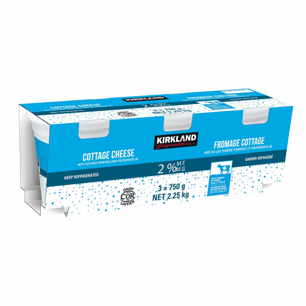 KIRKLAND SIGNATURE 2% COTTAGE CHEESE 3 X 750G