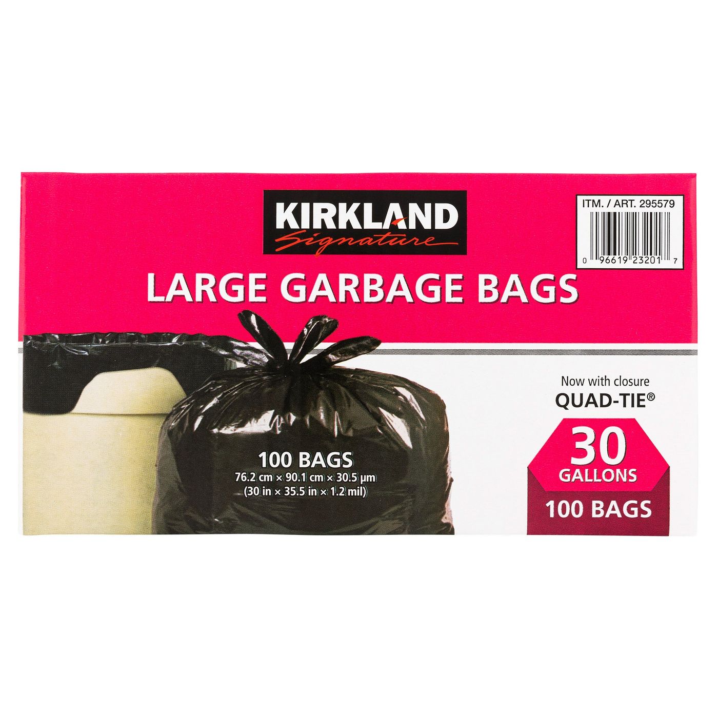 KIRKLAND SIGNATURE 30" x 35.5" GARBAGE BAGS 100'S