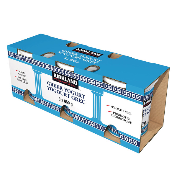 KIRKLAND SIGNATURE FAT-FREE GREEK YOGURT 3 X 650G