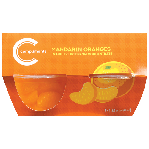 COMPLIMENTS MANDARIN CUPS IN JUICE 6 X 4 X 112.5ML